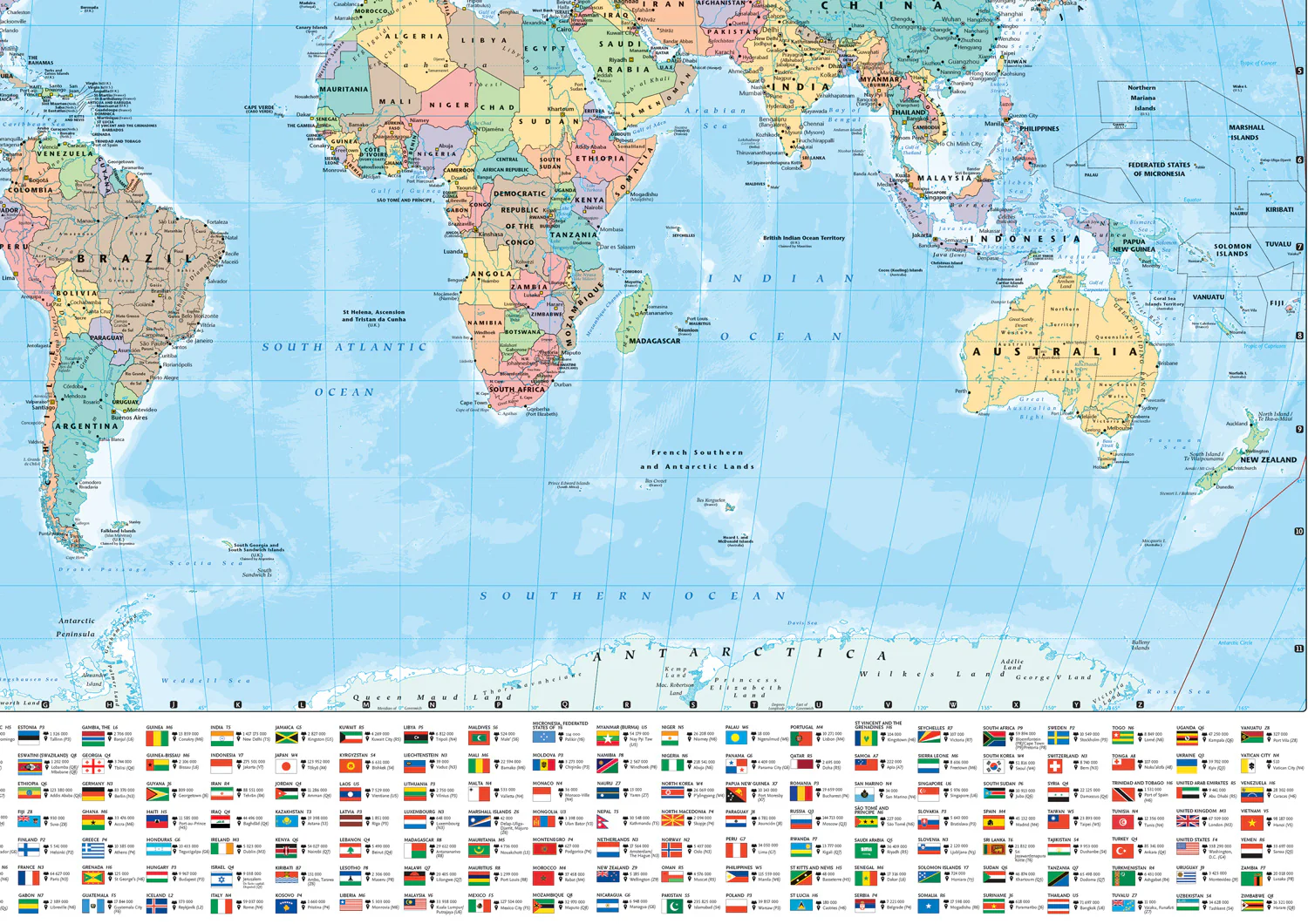 Collins Large World Wall Laminated Map (70 x 91.5 cm): Laminated map with flags, perfect for classroom, office and home - Image 3
