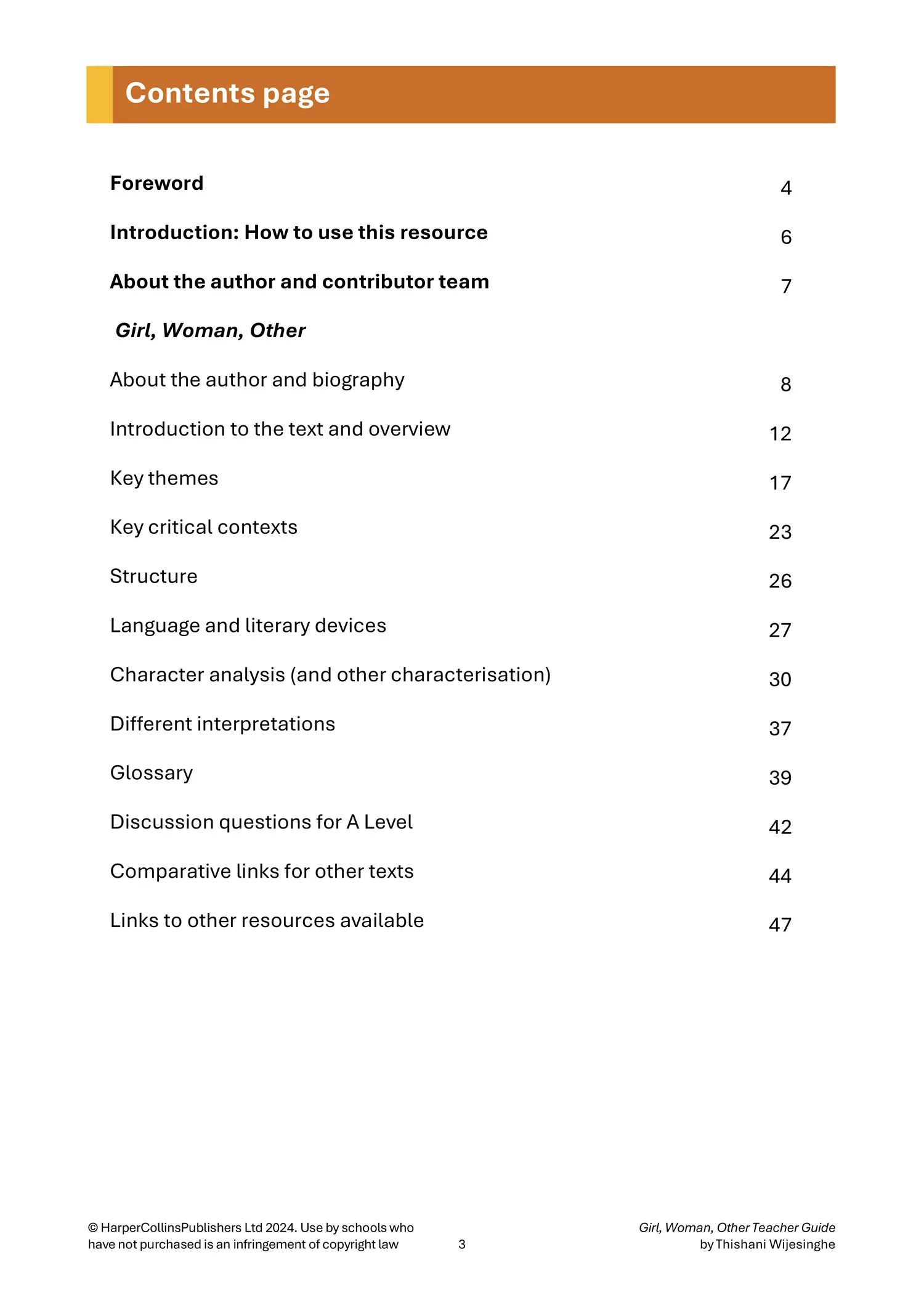 Collins A Level Set Text Teacher Guides - Girl, Woman, Other Teacher Guide: (Download First edition) - Image 3