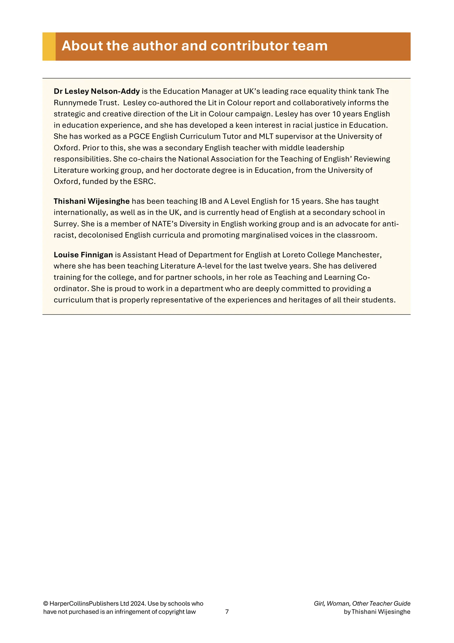 Collins A Level Set Text Teacher Guides - Girl, Woman, Other Teacher Guide: (Download First edition) - Image 7