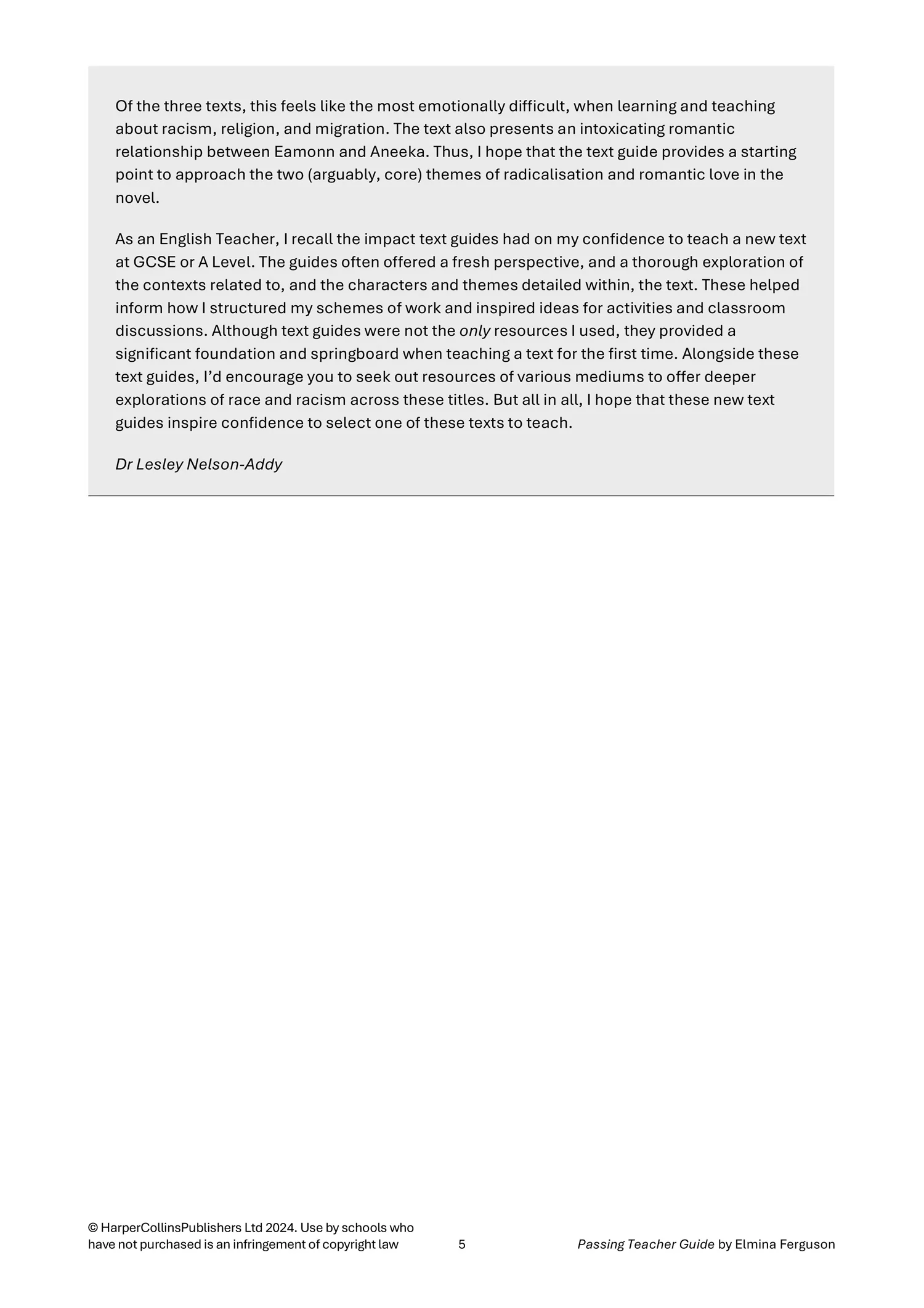 Collins A Level Set Text Teacher Guides - Passing Teacher Guide: (Download First edition) - Image 5