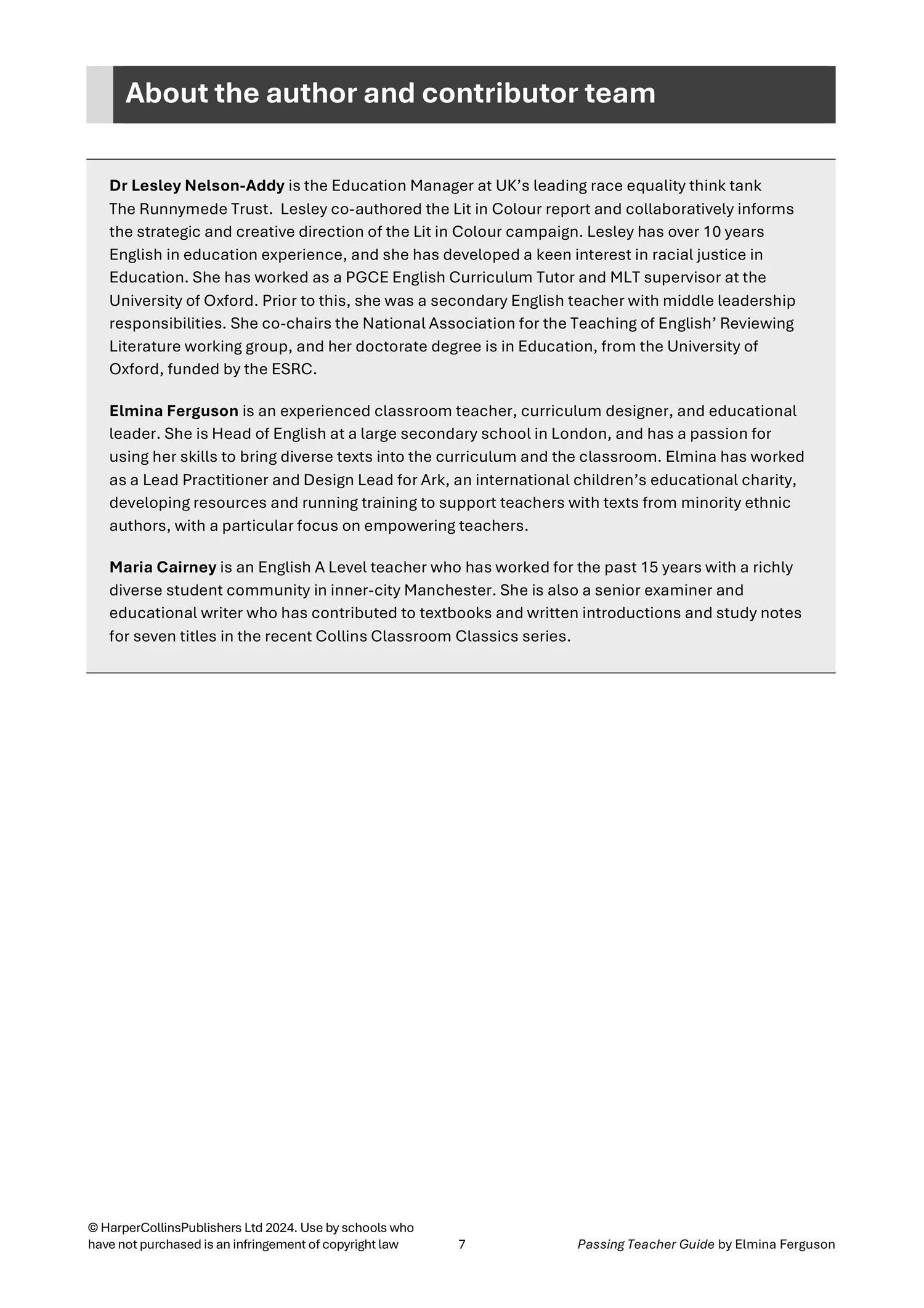 Collins A Level Set Text Teacher Guides - Passing Teacher Guide: (Download First edition) - Image 7