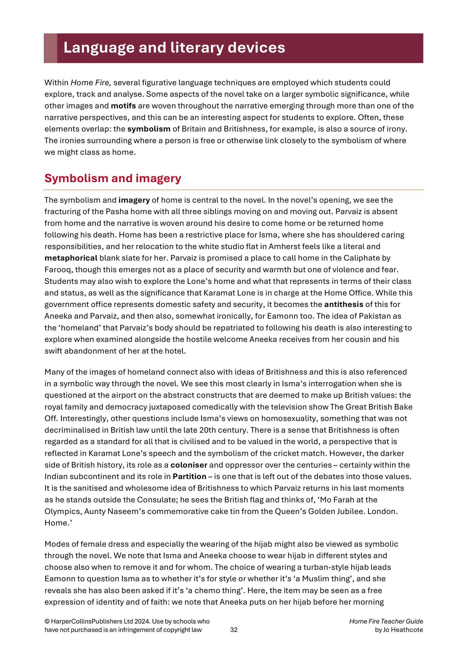 Collins A Level Set Text Teacher Guides - Home Fire Teacher Guide: (Download First edition) - Image 9